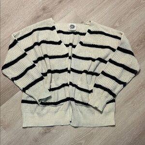 Tees2urdoor Cozy Striped Oversized Cardigan